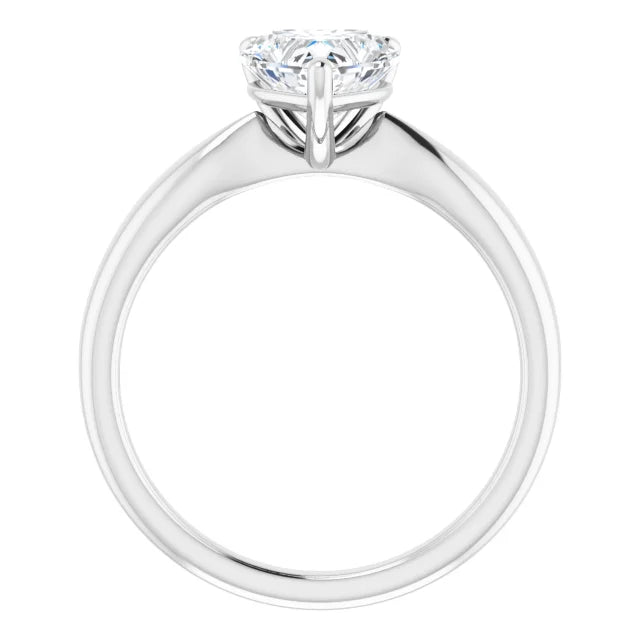 Heart White Gold Solitaire Moissanite Engagement Ring