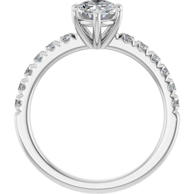 Oval Six Claw Set Style Engagement Ring