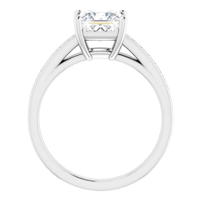 Princess White Gold Claw Set Style Moissanite Engagement Ring
