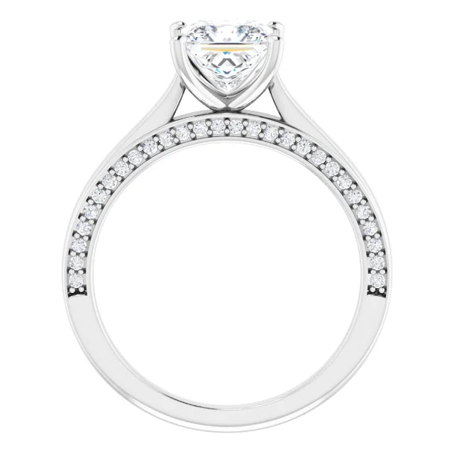 Princess White Gold Solitaire Moissanite Engagement Ring