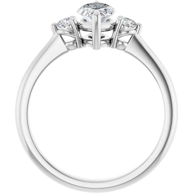 Marquise White Gold Accent Moissanite Engagement Ring