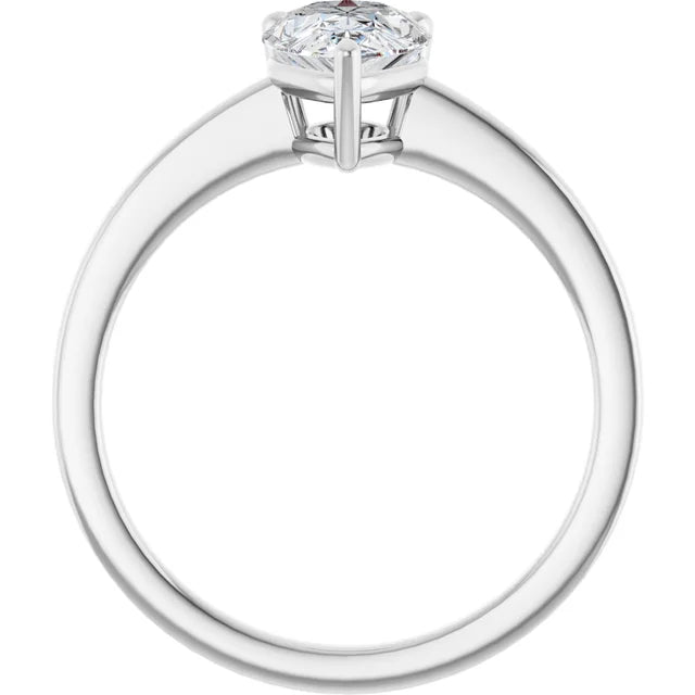 Pear White Gold Solitaire Moissanite Engagement Ring