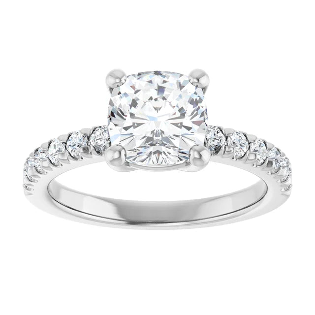 Cushion Four Claw Set Style Engagement Ring