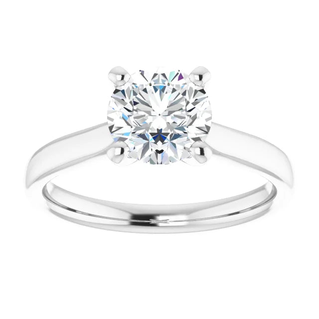 Four Claw Round Brilliant Solitaire Engagement Ring