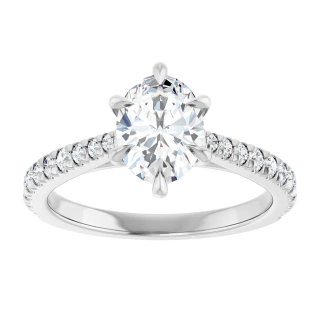 Oval Six Claw Set Style Engagement Ring