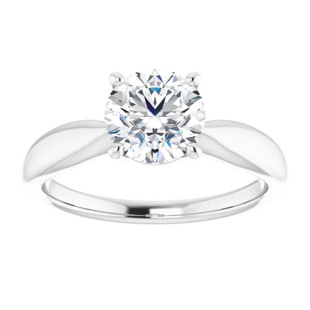 Round Brilliant White Gold Solitaire Moissanite Engagement Ring