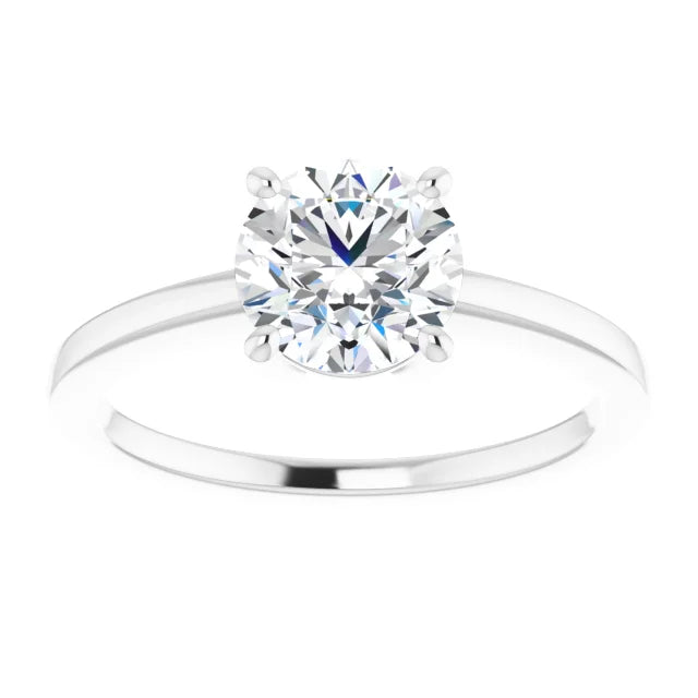 Round Brilliant White Gold Solitaire Moissanite Engagement Ring