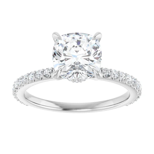 Cushion Claw Set Style Engagement Ring