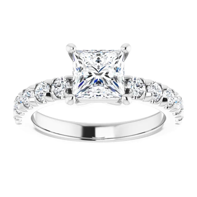 Princess Four Claw Set Style Engagement Ring