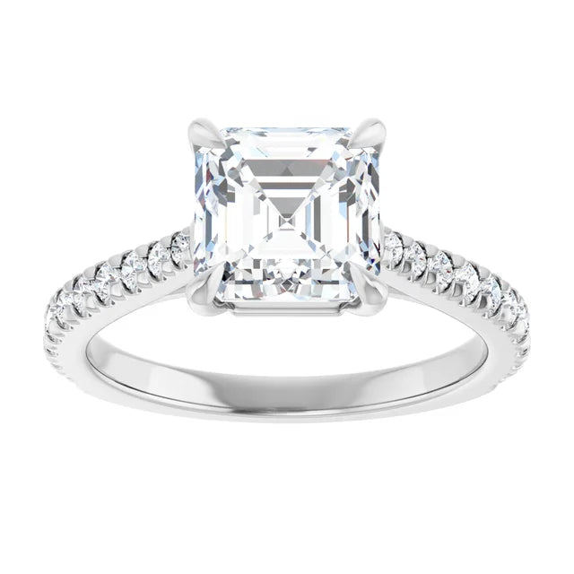 Asscher Claw Set Style Engagement Ring