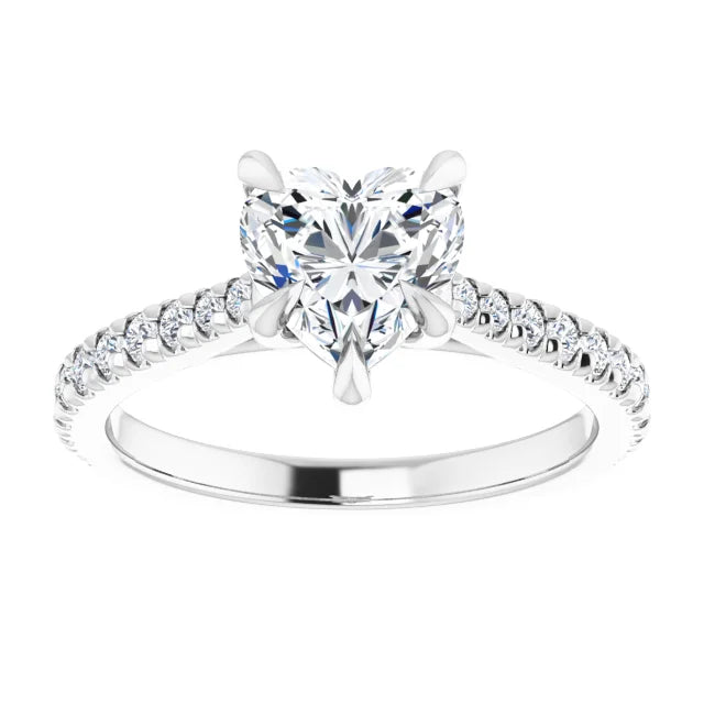 Heart Claw Set Style Engagement Ring