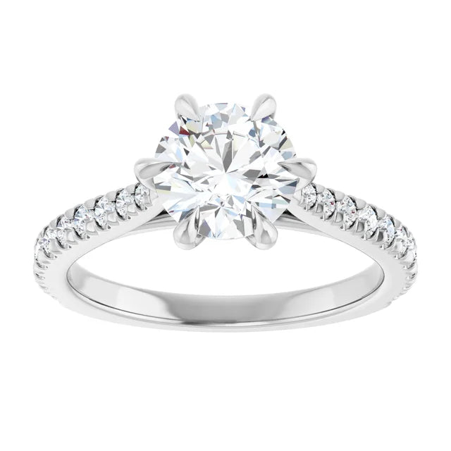 Round Brilliant Six Claw Set Style Engagement Ring