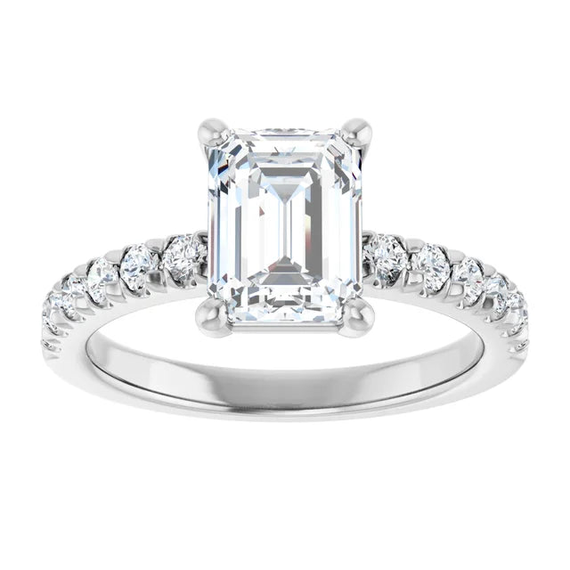 Emerald Four Claw Set Style Engagement Ring