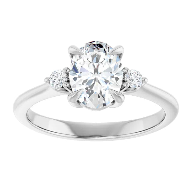 Oval Accent Engagement Ring