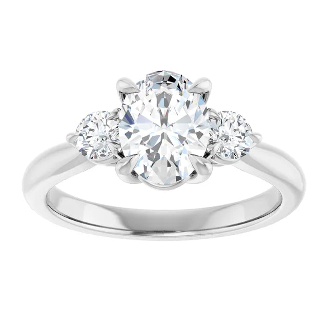 Oval Accent Engagement Ring