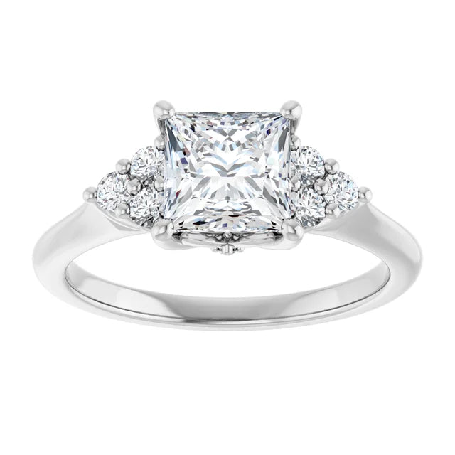 Princess Antique Inspired Design Engagement Ring