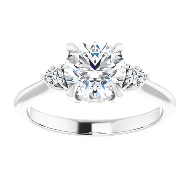 Round Brilliant Accent Engagement Ring