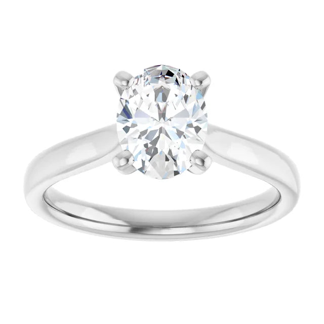 Four Claw Oval Solitaire Engagement Ring