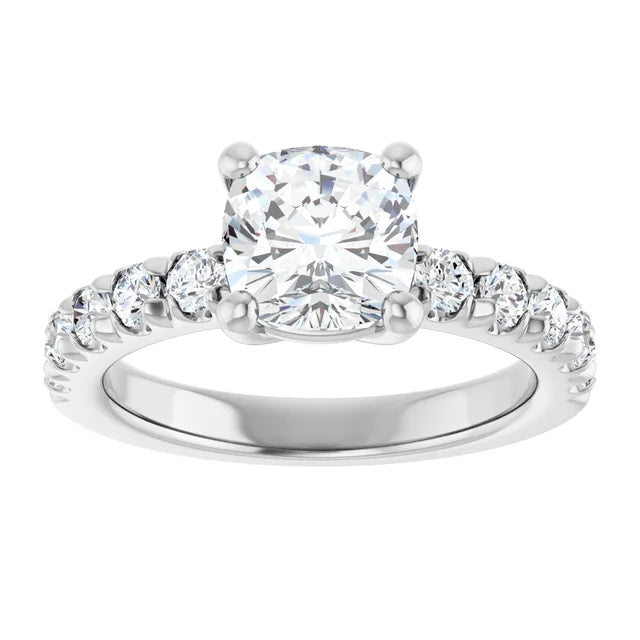 Cushion Four Claw Set Style Engagement Ring