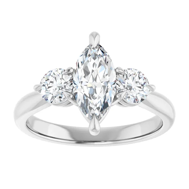 Marquise Accent Engagement Ring