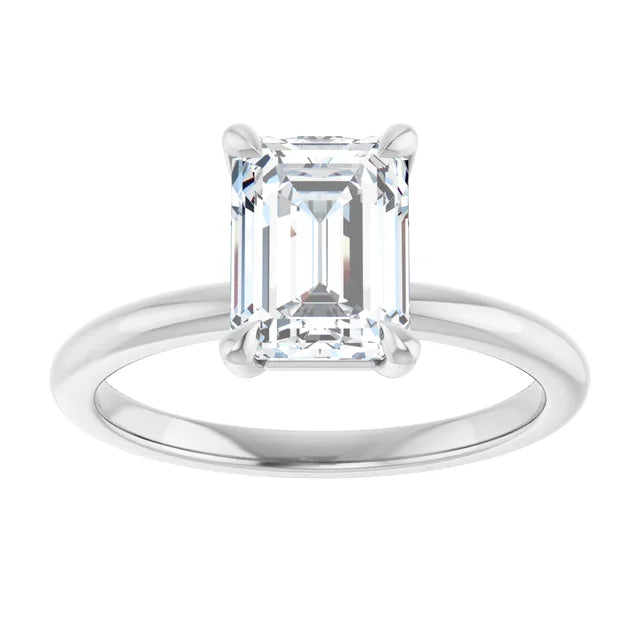 Emerald Solitaire Engagement Ring
