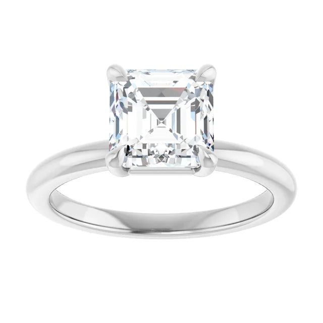 Asscher Solitaire Engagement Ring