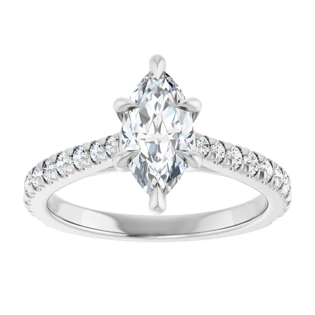 Marquise Six Claw Set Style Engagement Ring