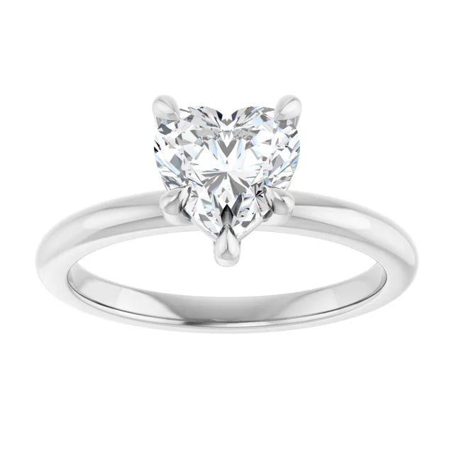 Heart Solitaire Engagement Ring