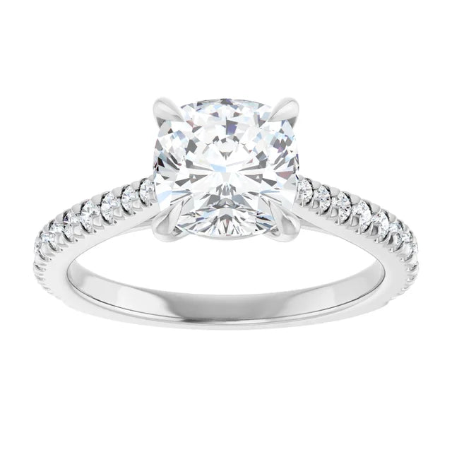 Cushion Claw Set Style Engagement Ring