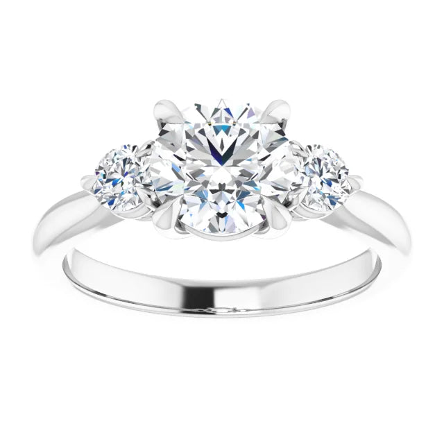 Round Brilliant Accent Engagement Ring