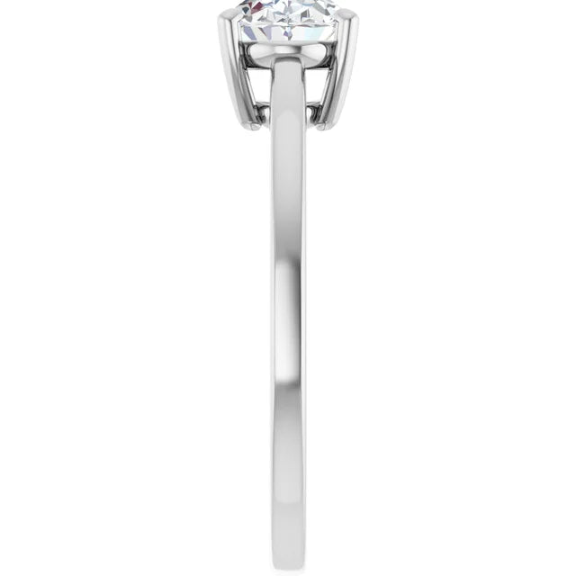 Oval White Gold Solitaire Moissanite Engagement Ring