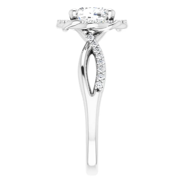 Cushion Antique Inspired Design Engagement Ring