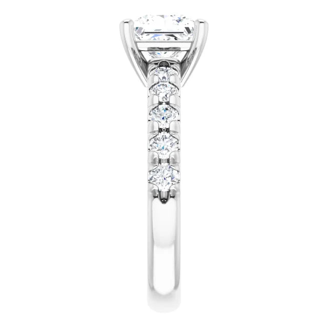 Princess Four Claw Set Style Engagement Ring