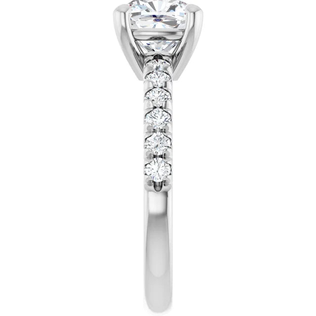 Cushion Four Claw Set Style Engagement Ring