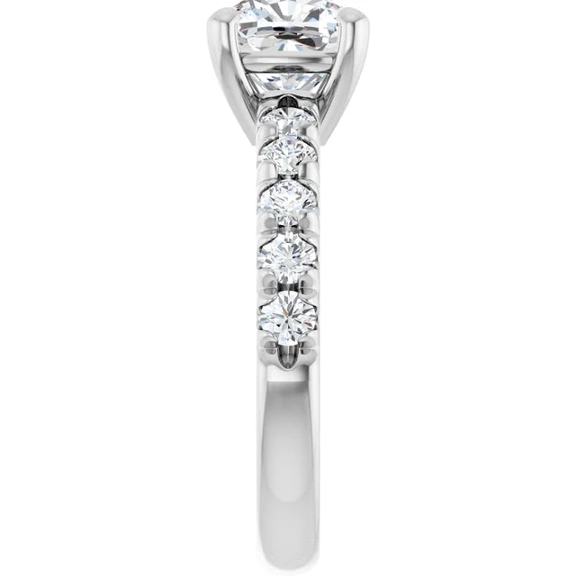 Cushion Four Claw Set Style Engagement Ring