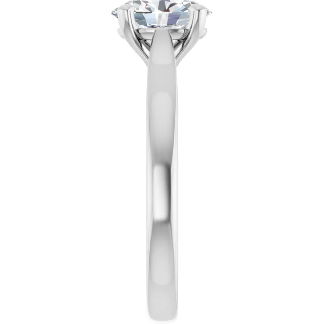 Four Claw Oval Solitaire Engagement Ring