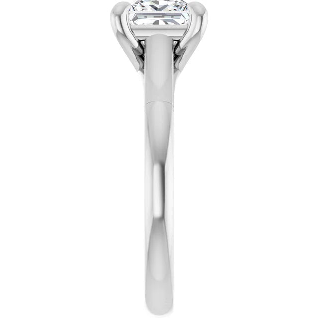 Four Claw Princess Solitaire Engagement Ring
