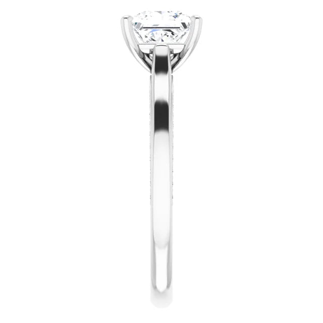 Princess White Gold Solitaire Moissanite Engagement Ring