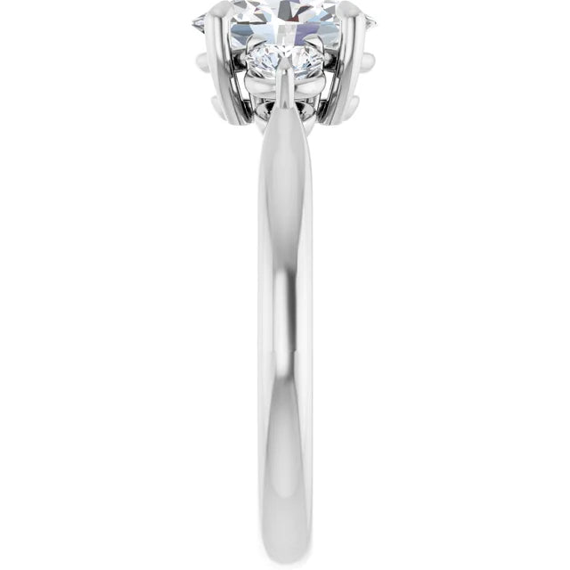 Oval Accent Engagement Ring