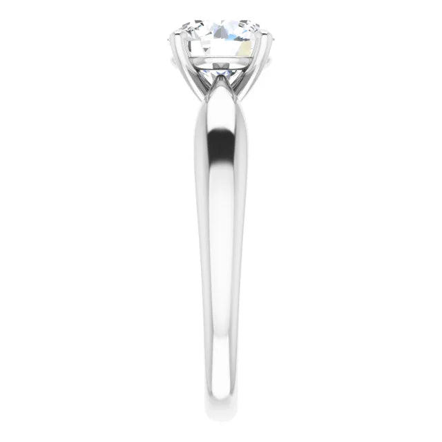 Round Brilliant White Gold Solitaire Moissanite Engagement Ring