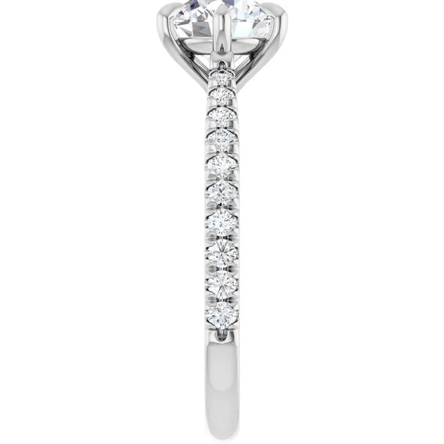 Round Brilliant Six Claw Set Style Engagement Ring