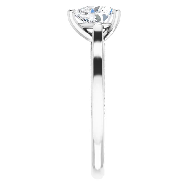 Heart White Gold Solitaire Moissanite Engagement Ring