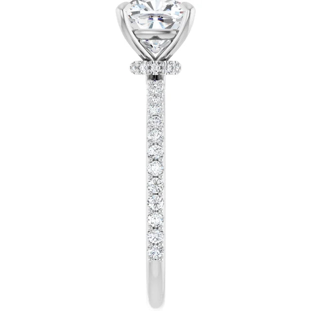 Cushion Claw Set Style Engagement Ring