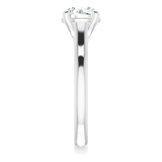 Four Claw Round Brilliant White Gold Solitaire Moissanite Engagement Ring
