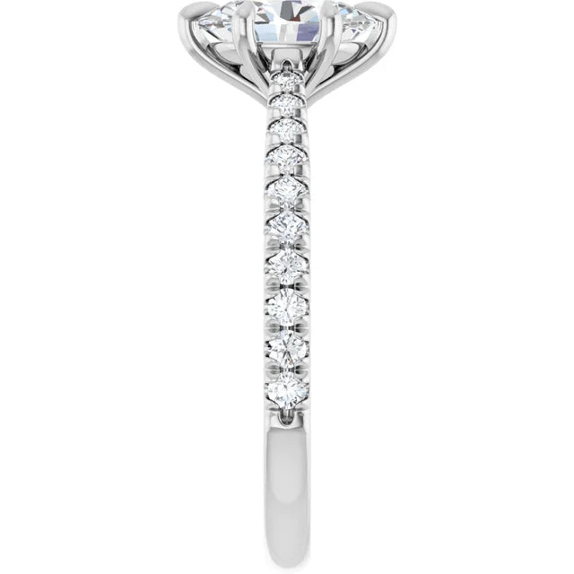 Oval Six Claw Set Style Engagement Ring