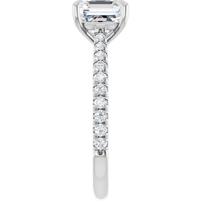 Asscher Claw Set Style Engagement Ring