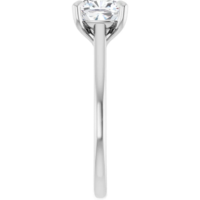 Four Claw Cushion Solitaire Engagement Ring