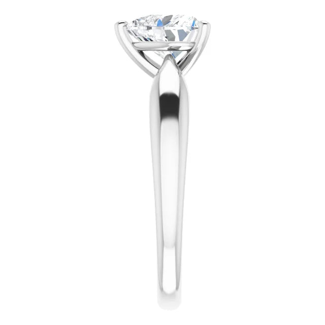 Heart White Gold Solitaire Moissanite Engagement Ring