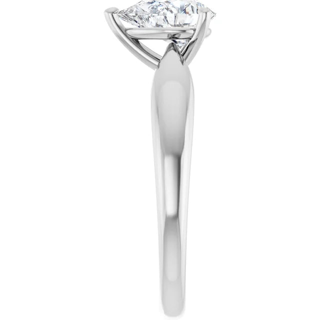 Pear Knife Edge Solitaire Engagement Ring