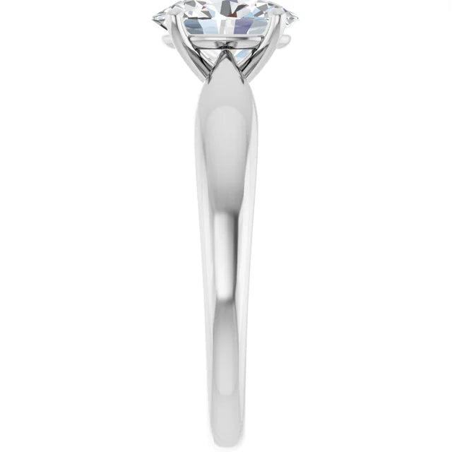 Oval White Gold Solitaire Moissanite Engagement Ring